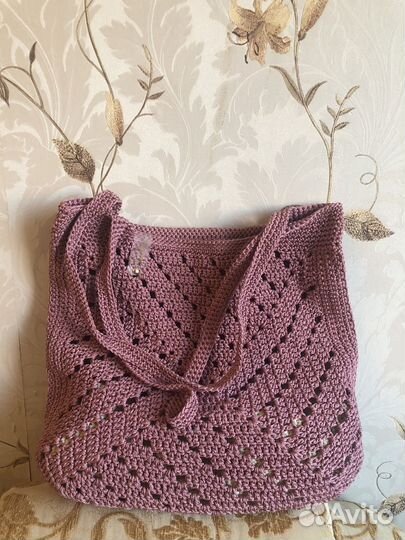 Вязанная сумка через плечо