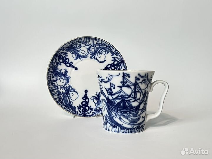 Чайная пара фарфор СССР лфз Дулево