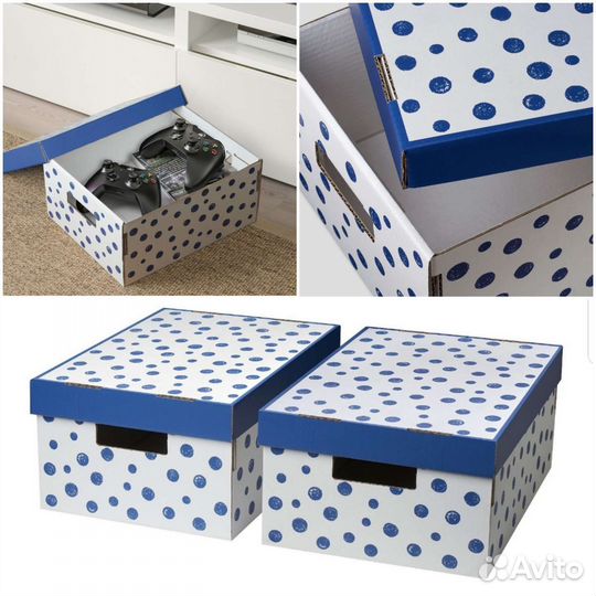 Коробка IKEA картонные смека паппис пингла