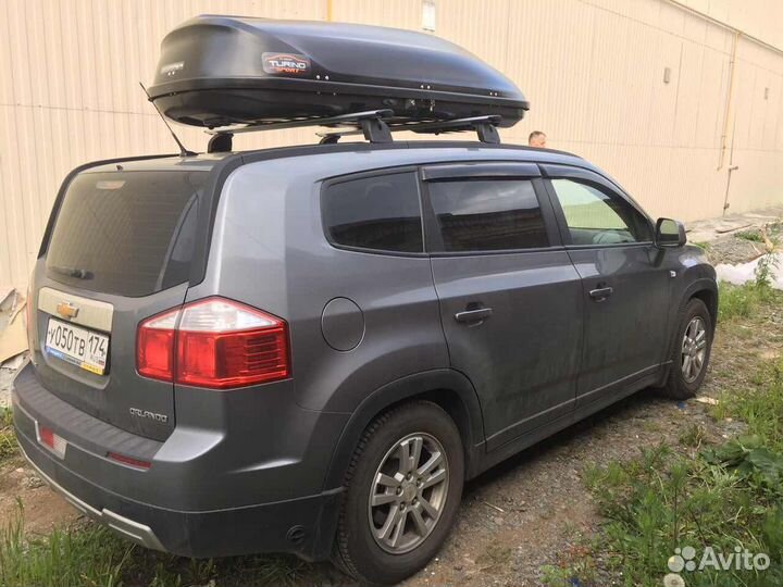 Автобокс багажник на крышу Chevrolet Orlando черны