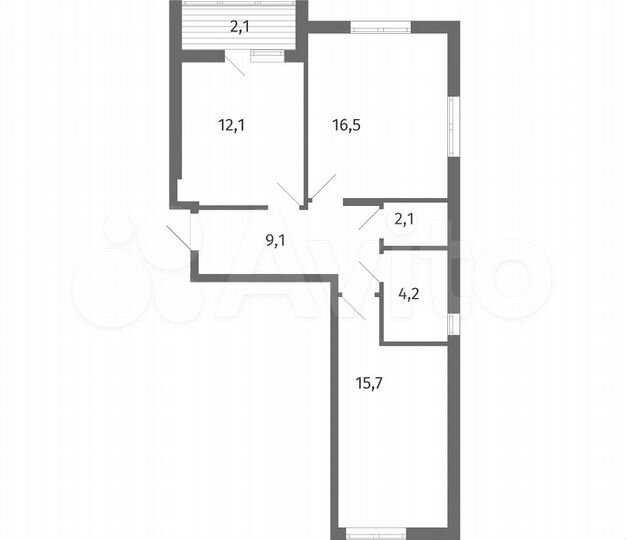 2-к. квартира, 61,8 м², 1/5 эт.
