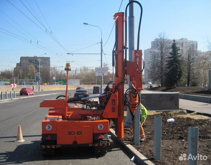 Свайный фундамент / Забивка свай / Забивка труб