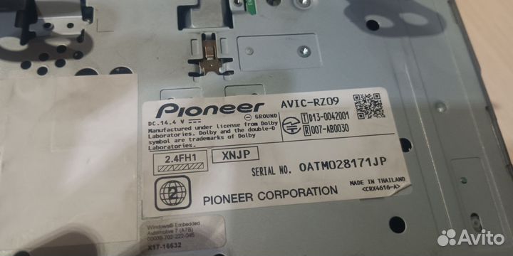 Магнитола Pioneer carrozzeria avic-RZ09