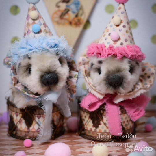 Мишка тедди коллекционный белек-детеныш