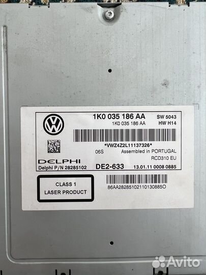 Штатный магнитафон Volkswagen