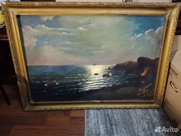 Картина маслом копия Куинджи СССР