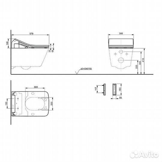 Toto washlet SX ewater+ Крышка биде TCF896CG#NW1