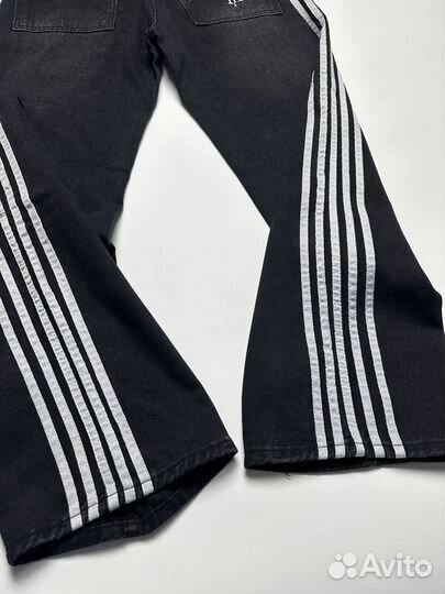 Широкие джинсы Yorisport Adidas Balenciaga y2k