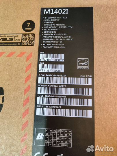 Asus Vivobook 14 Ryzen 7 4800HS\16GB\512GB\NoOS