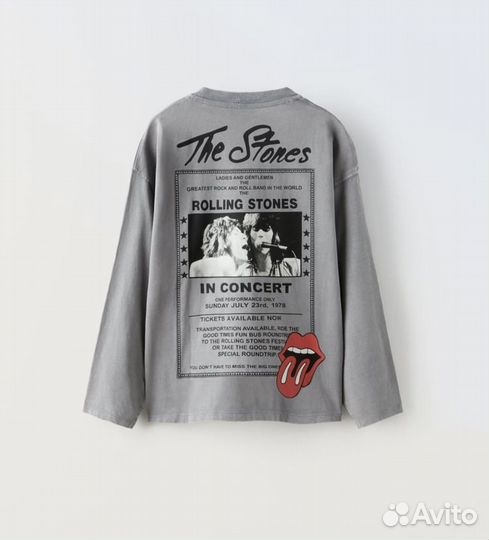 Лонгслив Zara 130 The Rolling stones новый