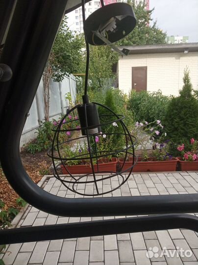 Люстра, светильник хай-тек черный металл