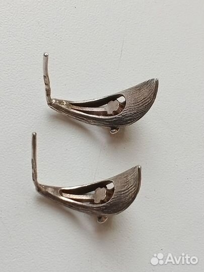 Серьги с бирюзой, серебро 875 пр, винтаж