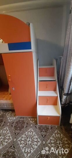 Детская кровать чердак с матрасом