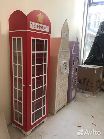 Шкафы домики в детскую. Стенка из шкафов Ш-7