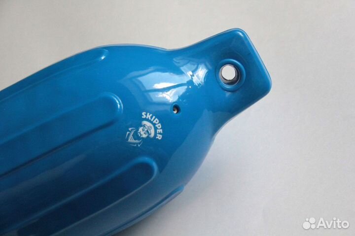 Кранец синий надувной с двусторон проушиной406x115