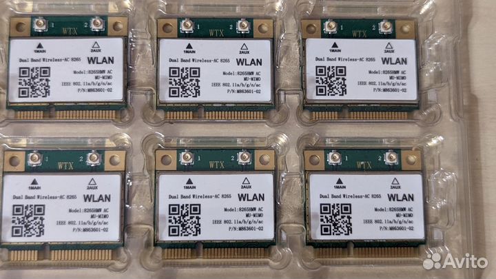 Модули Intel M2: AX210/8265. Mini-PCI-E: 8265/7265