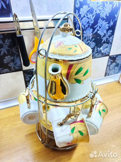 Чайный набор 6 чашек + чайник yamasen gold collect