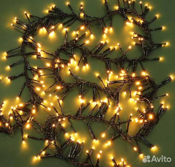 Гирлянда светодиодная Мишура,3 м,шампань,8режимов