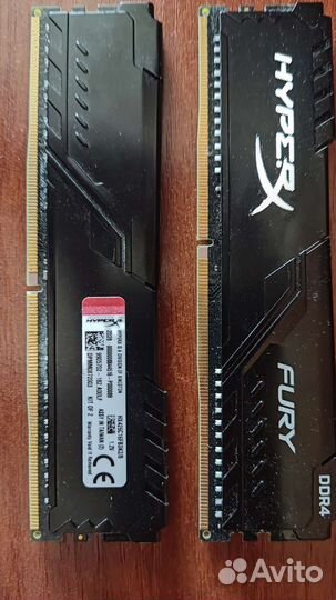 Озу оперативная память DDR4 hyperX fury 2x4Gb