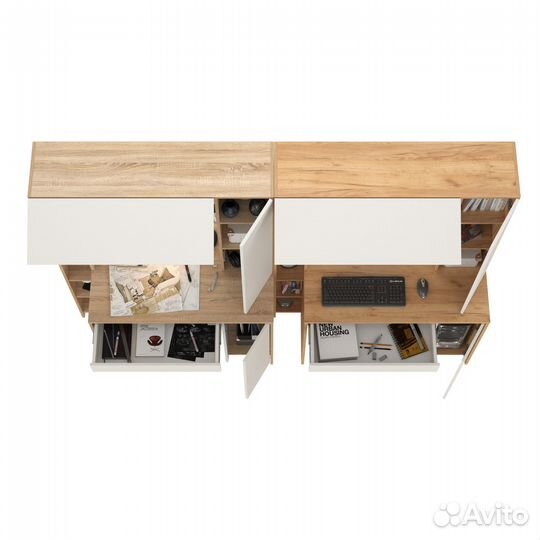 Два стола для домашнего офиса Mobi Комфорт 12.71 цвет дуб сонома/белый/дуб золотой/белый