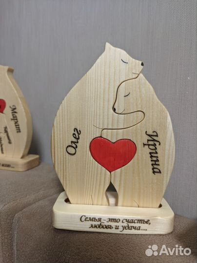 Деревянные фигурки Семья ручной работы