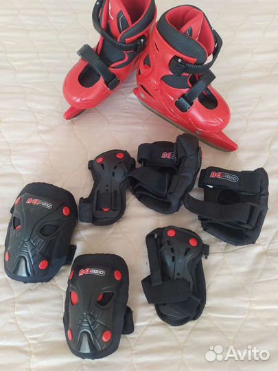 Коньки хоккейные, шлем, защита