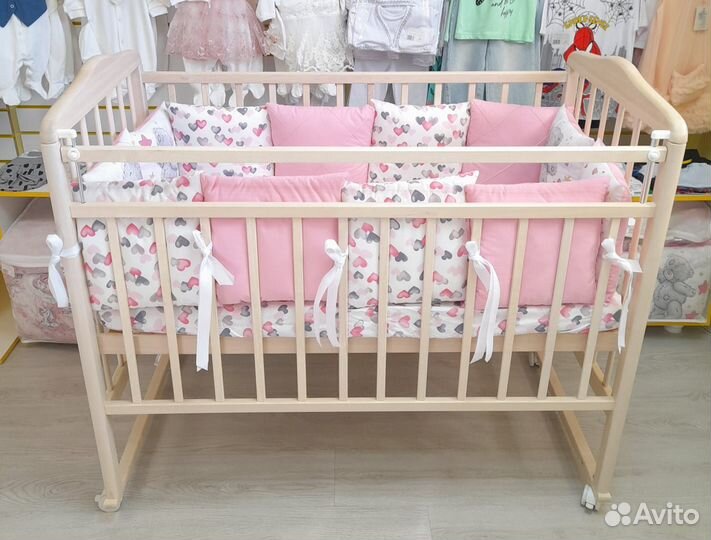 Детская кроватка колесо качалка 120*60 новая