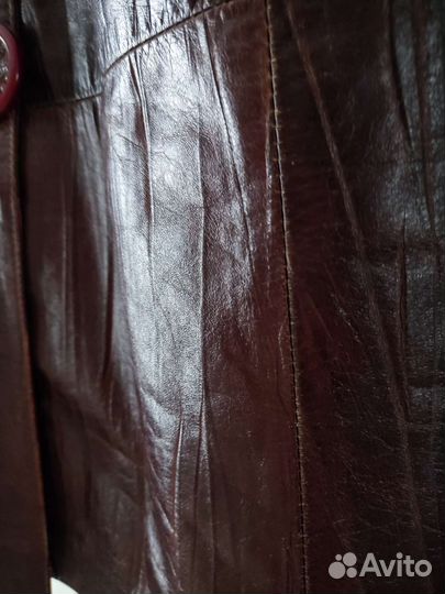 Кожаный плащ женский 48 50