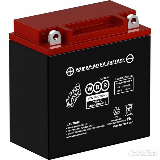 Аккумулятор WBR MT 12-10ah для мотоциклов, скутер