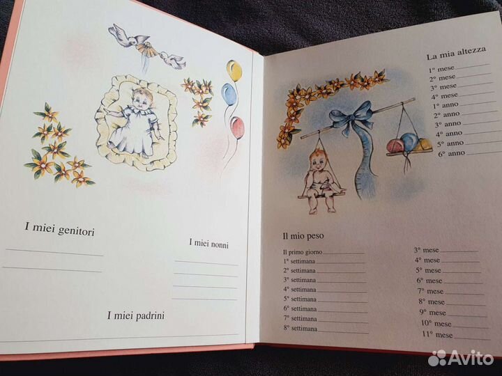 Фотоальбом для первого года малыша на итал. языке