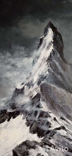 Картина маслом на холсте большая, гора