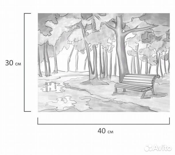 Холст на картоне с контуром 