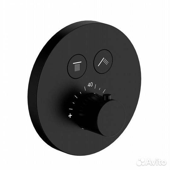 Душевой комплект скрытого монтажа aquame термостат черный матовый AQM8403MB