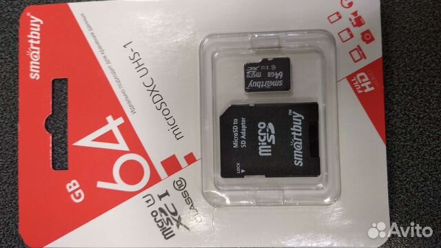 Карта памяти MicroSD 64 гб 10 класс