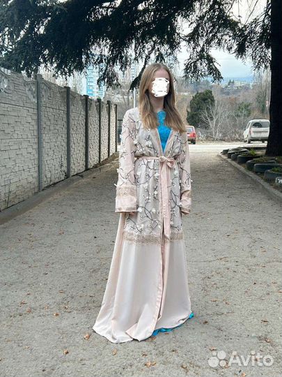Платье халат длинное