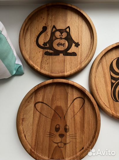 Менажницы, тарелки из дерева