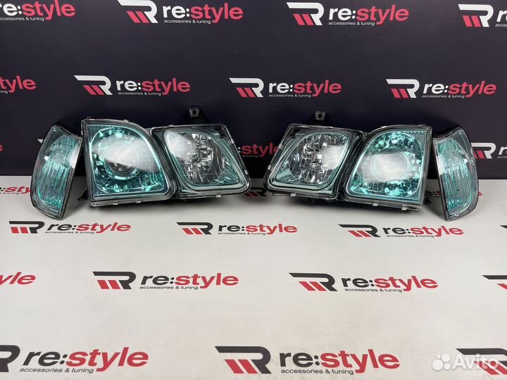 Фары Lexus LX470 Галоген Зеленые