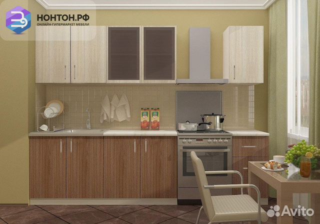 Кухня Катя 2 м ясень шимо темный / ясень шимо свет