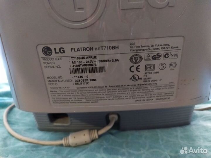 Монитор lg flatron t710bh