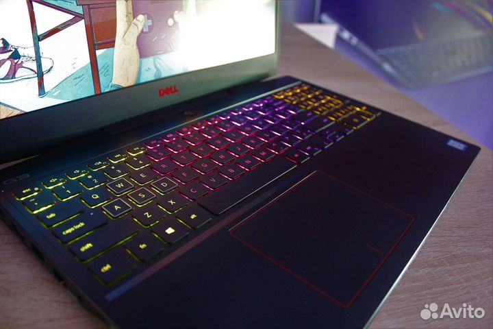 Мощный игровой ноутбук с яркой ргб подсветкой
