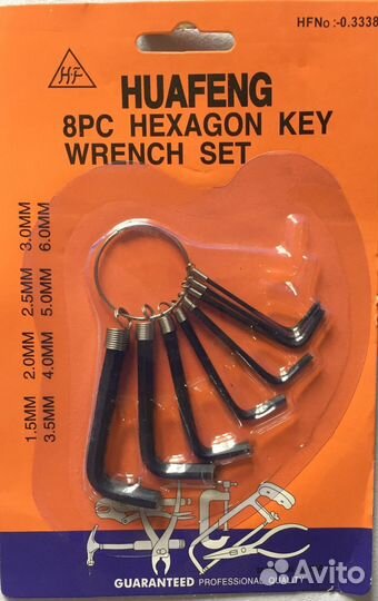 Набор шестигранников 8пр кольцо в блистере A-3001