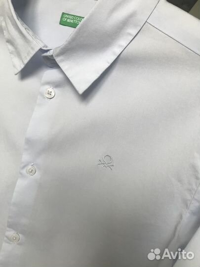 Рубашка Benetton 2XL (160см), голубая