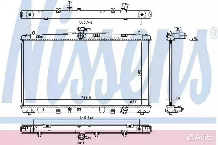 Радиатор охлаждения двс toyota camry (2012) camry