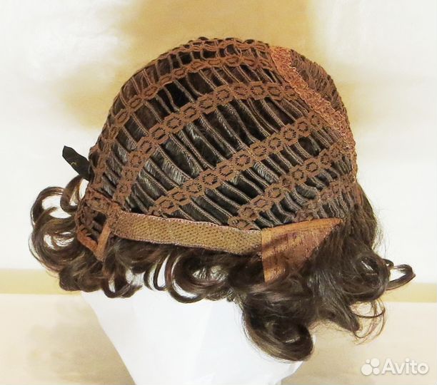 Короткий парик из натуральных волос ручной работы