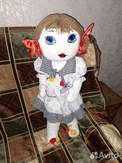 Кукла новая мягкая тканевая набивная единственная