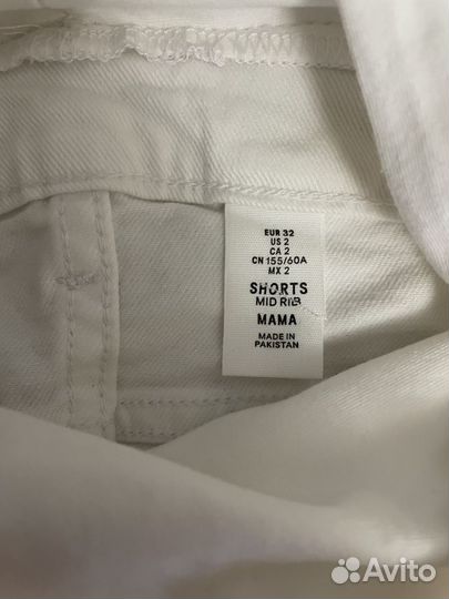 H&M Шорты джинс для беременных белые EUR 32 XXS