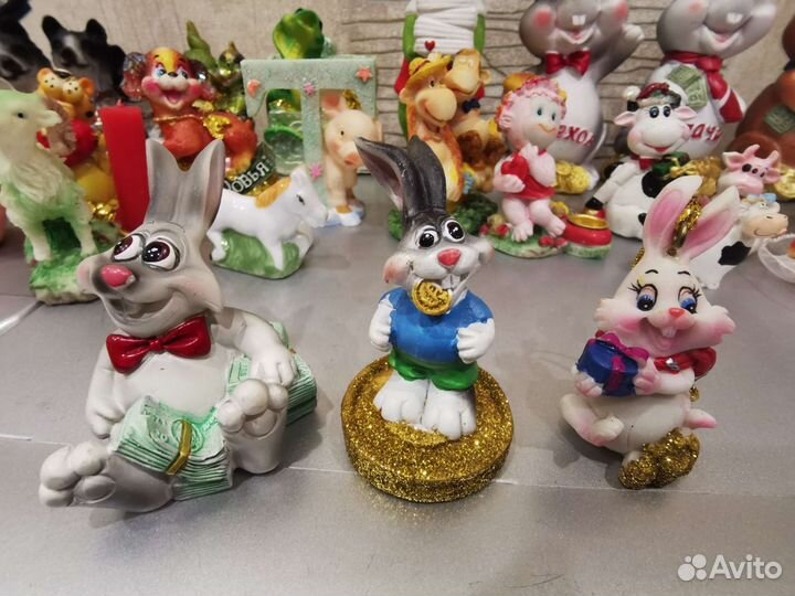 Статуэтка, фигурки заяц, мышки