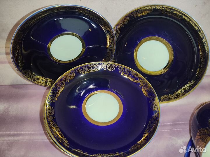 Чайный сервиз лфз кобальтовый новый