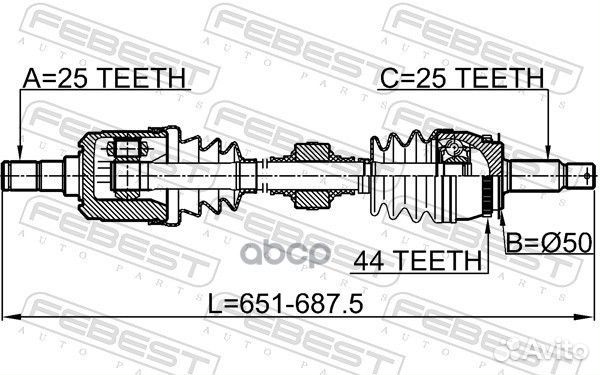 Привод левый hyundai elantra/lantra (CA) 2000-2