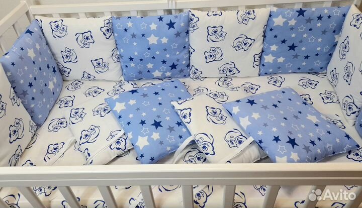 Бортики в детскую кроватку с постельным бельем